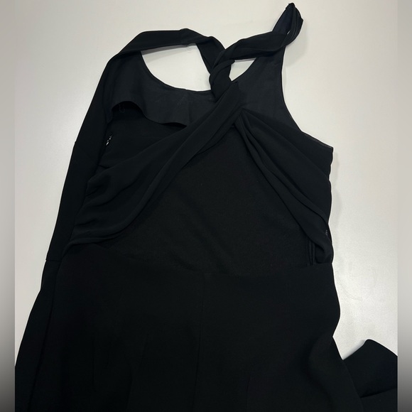 SANDRO Paris Priscilla Jumpsuit in Black Twist Back Chiffon Size US 2 - Picture 4 of 11